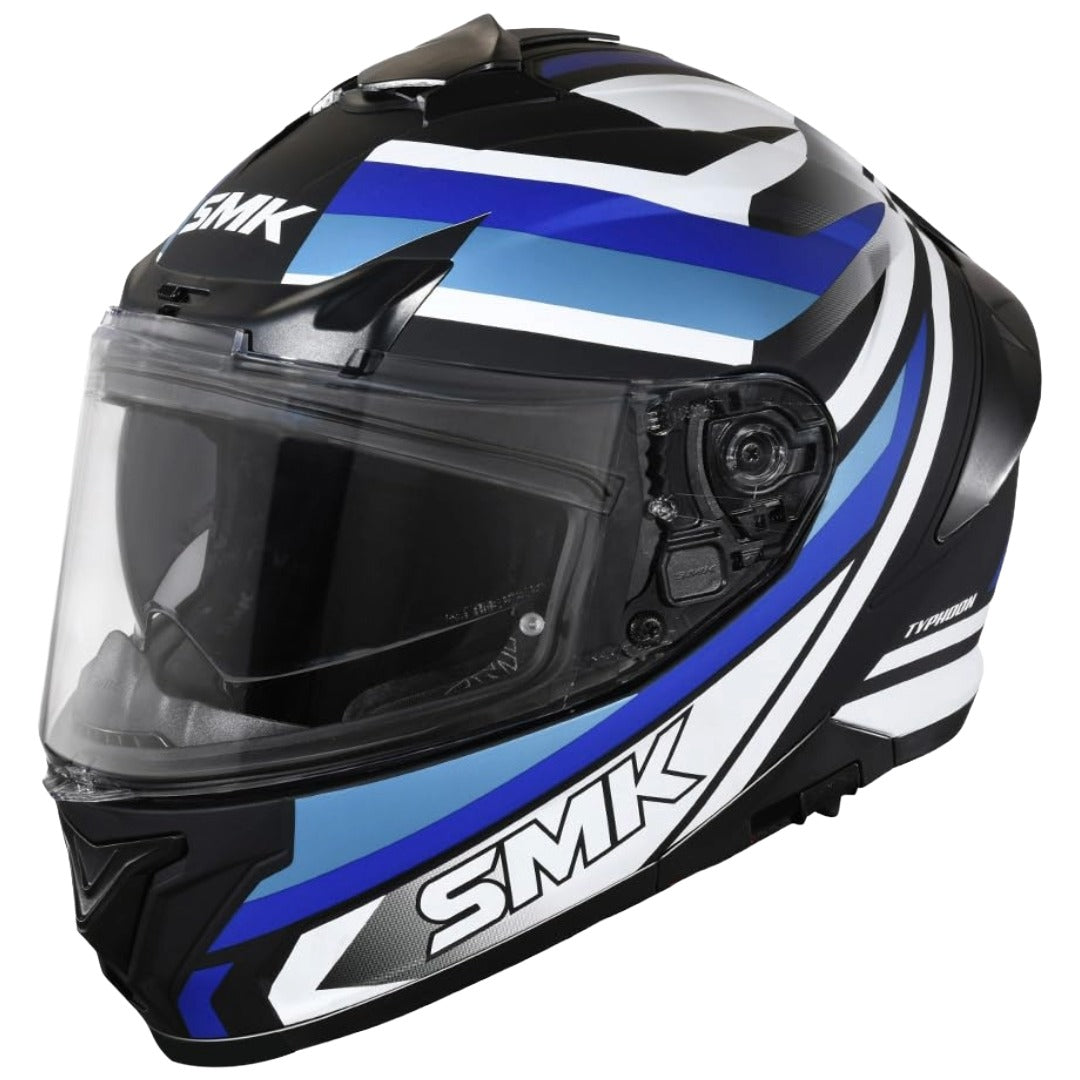 SMK Typhoon Freeride ISI ECE & DOT Certified Full Face Dual Visor Helmet for Men and Women with Pinlock Fitted Clear Visor and Inner Sun Visor