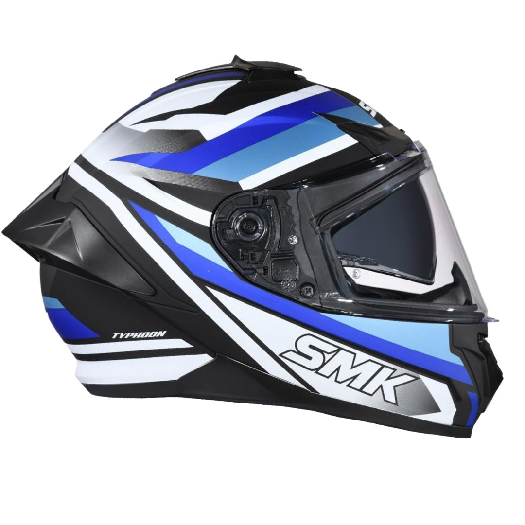 SMK Typhoon Freeride ISI ECE & DOT Certified Full Face Dual Visor Helmet for Men and Women with Pinlock Fitted Clear Visor and Inner Sun Visor