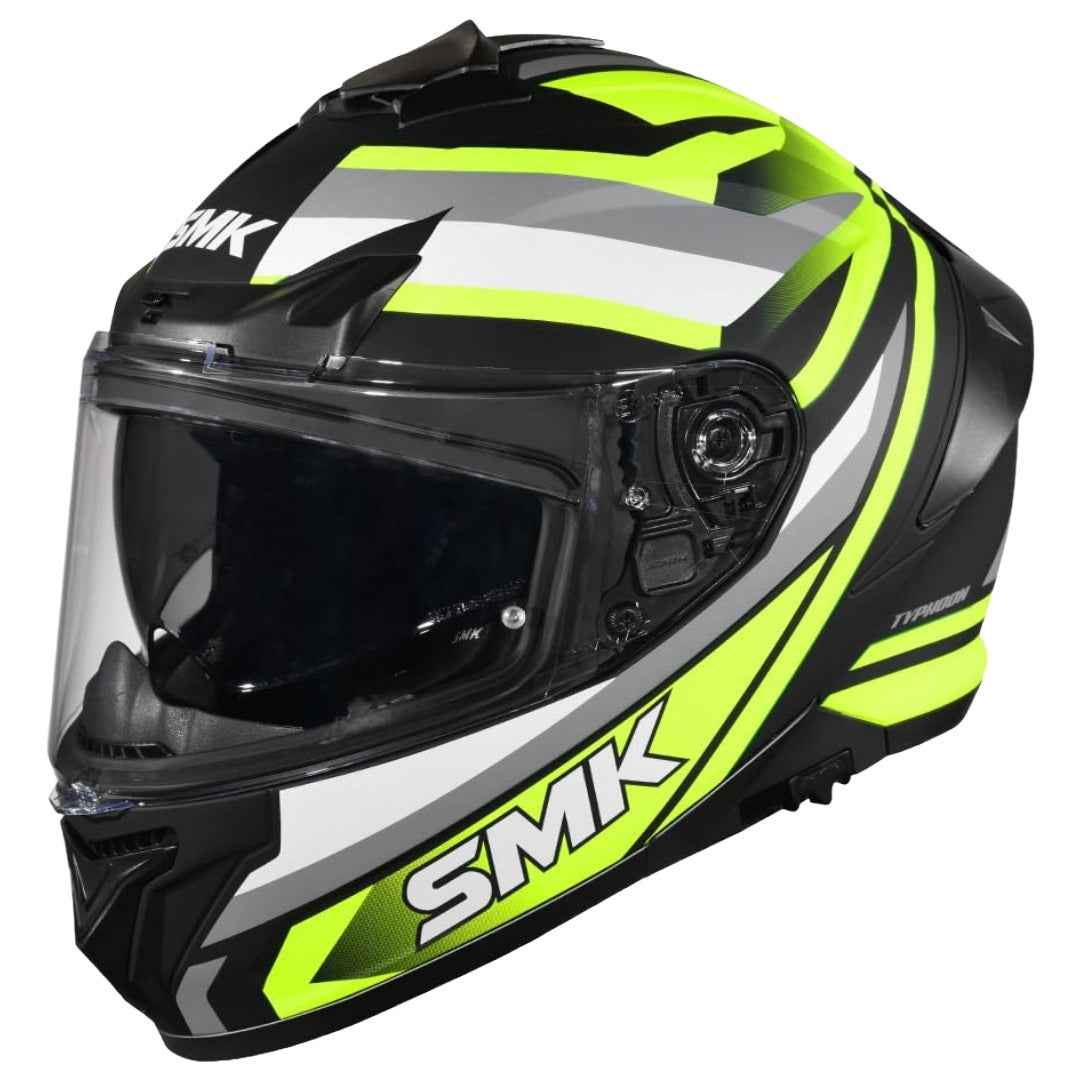 SMK Typhoon Freeride ISI ECE & DOT Certified Full Face Dual Visor Helmet for Men and Women with Pinlock Fitted Clear Visor and Inner Sun Visor