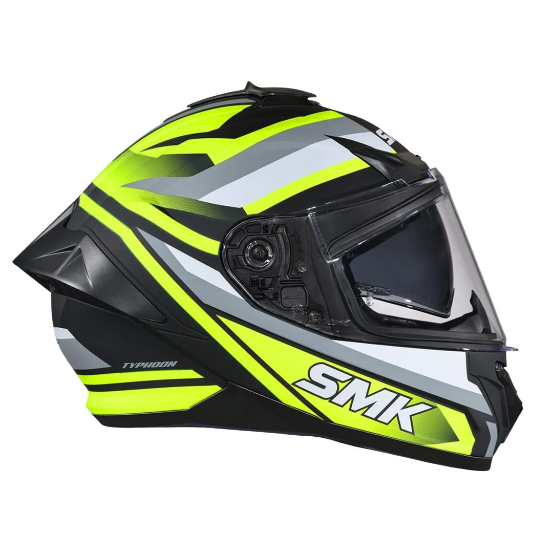 SMK Typhoon Freeride ISI ECE & DOT Certified Full Face Dual Visor Helmet for Men and Women with Pinlock Fitted Clear Visor and Inner Sun Visor