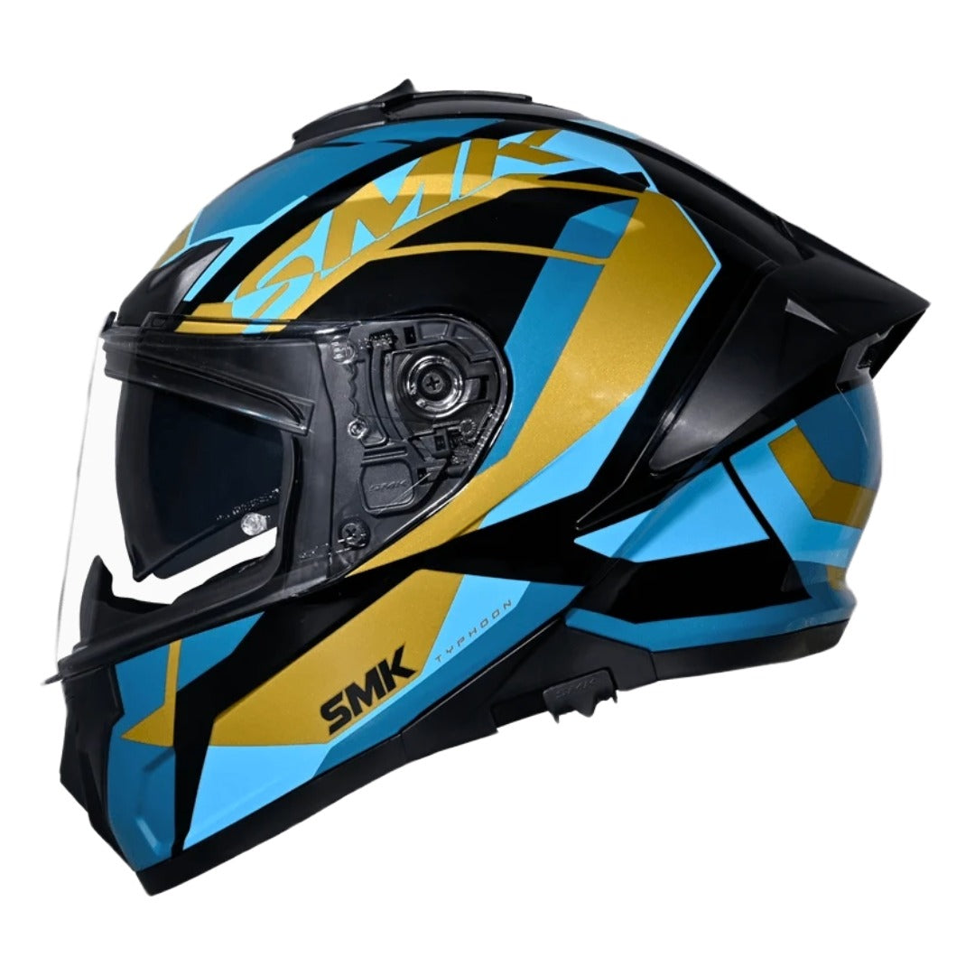 GUB SMK Typhoon STYLE ISI ECE & DOT Certified Full Face Dual Visor Helmet for Men and Women with Pinlock Fitted Clear Visor and Inner Sun Visor