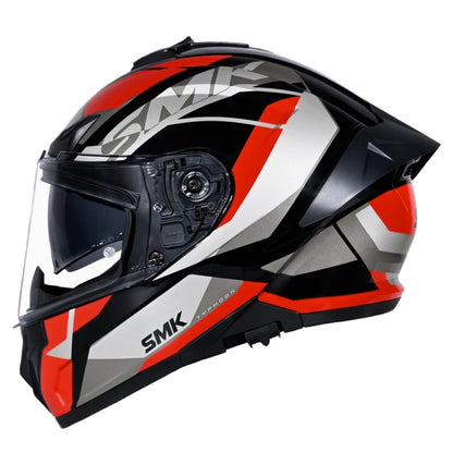 SMK Typhoon STYLE ISI ECE & DOT Certified Full Face Dual Visor Helmet for Men and Women with Pinlock Fitted Clear Visor and Inner Sun Visor