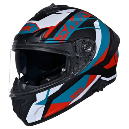 SMK Typhoon STYLE ISI ECE & DOT Certified Full Face Dual Visor Helmet for Men and Women with Pinlock Fitted Clear Visor and Inner Sun Visor