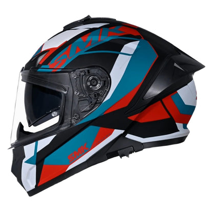 SMK Typhoon STYLE ISI ECE & DOT Certified Full Face Dual Visor Helmet for Men and Women with Pinlock Fitted Clear Visor and Inner Sun Visor