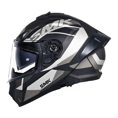 SMK Typhoon STYLE ISI ECE & DOT Certified Full Face Dual Visor Helmet for Men and Women with Pinlock Fitted Clear Visor and Inner Sun Visor