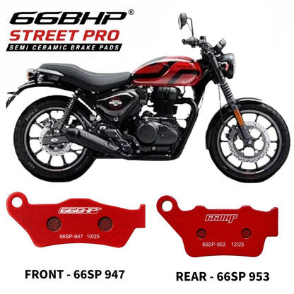 66BHP Semi-Ceramic Brake Pads for Royal Enfield Hunter 350