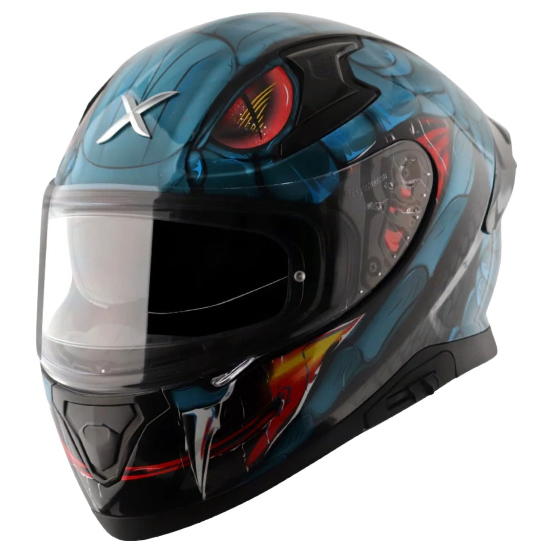 Axor Apex Venomous ISI ECE DOT Certified Full Face Dual Visor Helmet for Men and Women with Pinlock Fitted Outer Clear Visor and Inner Smoke Sun Visor