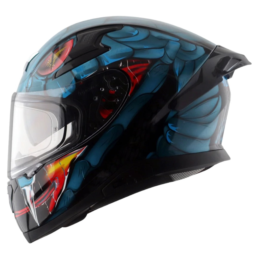 Axor Apex Venomous ISI ECE DOT Certified Full Face Dual Visor Helmet for Men and Women with Pinlock Fitted Outer Clear Visor and Inner Smoke Sun Visor