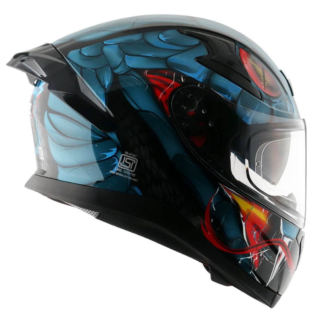 Axor Apex Venomous ISI ECE DOT Certified Full Face Dual Visor Helmet for Men and Women with Pinlock Fitted Outer Clear Visor and Inner Smoke Sun Visor
