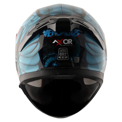 Axor Apex Venomous ISI ECE DOT Certified Full Face Dual Visor Helmet for Men and Women with Pinlock Fitted Outer Clear Visor and Inner Smoke Sun Visor