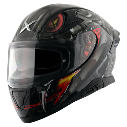 Axor Apex Venomous ISI ECE DOT Certified Full Face Dual Visor Helmet for Men and Women with Pinlock Fitted Outer Clear Visor and Inner Smoke Sun Visor