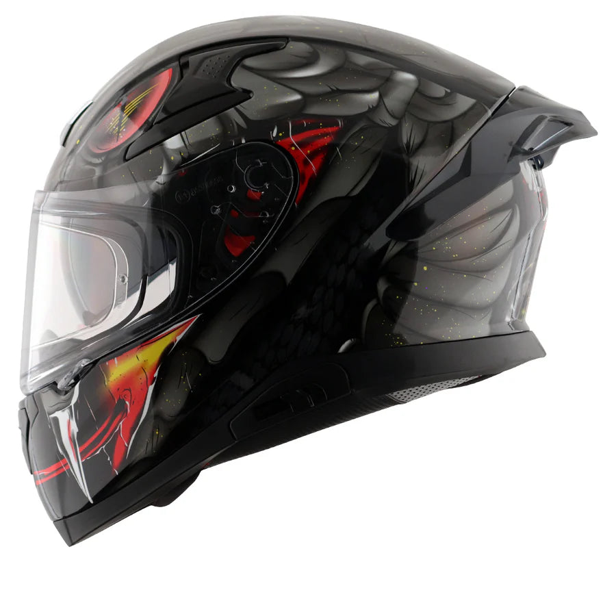Axor Apex Venomous ISI ECE DOT Certified Full Face Dual Visor Helmet for Men and Women with Pinlock Fitted Outer Clear Visor and Inner Smoke Sun Visor