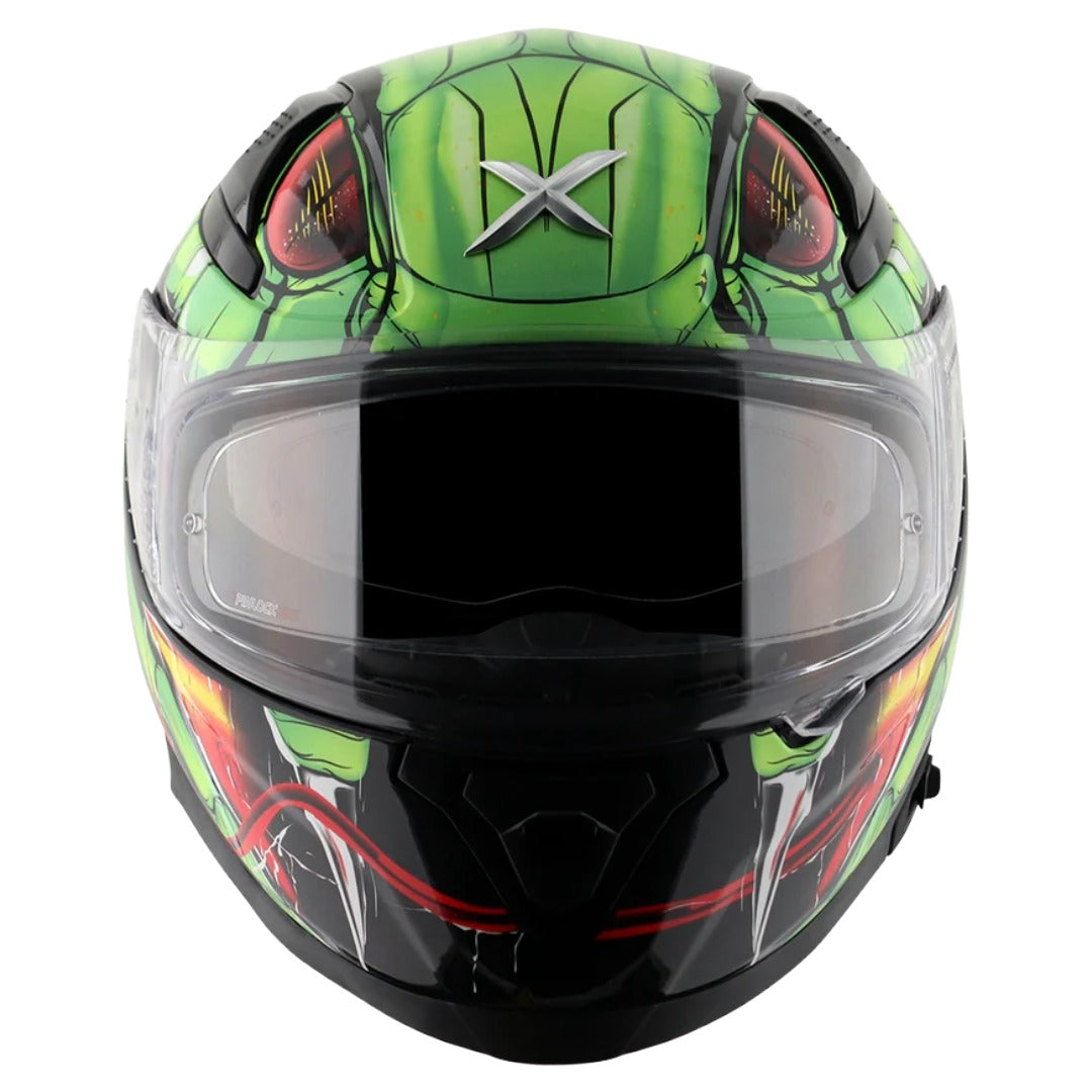 Axor Apex Venomous ISI ECE DOT Certified Full Face Dual Visor Helmet for Men and Women with Pinlock Fitted Outer Clear Visor and Inner Smoke Sun Visor