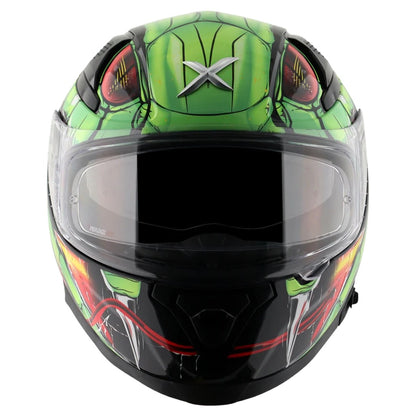 Axor Apex Venomous ISI ECE DOT Certified Full Face Dual Visor Helmet for Men and Women with Pinlock Fitted Outer Clear Visor and Inner Smoke Sun Visor