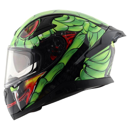 Axor Apex Venomous ISI ECE DOT Certified Full Face Dual Visor Helmet for Men and Women with Pinlock Fitted Outer Clear Visor and Inner Smoke Sun Visor