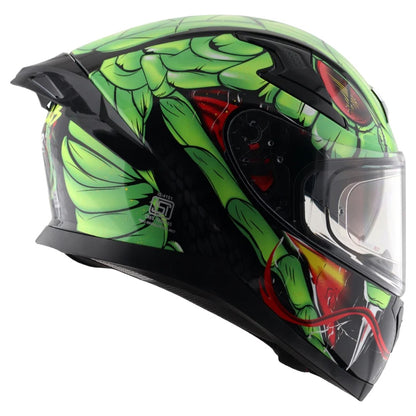 Axor Apex Venomous ISI ECE DOT Certified Full Face Dual Visor Helmet for Men and Women with Pinlock Fitted Outer Clear Visor and Inner Smoke Sun Visor