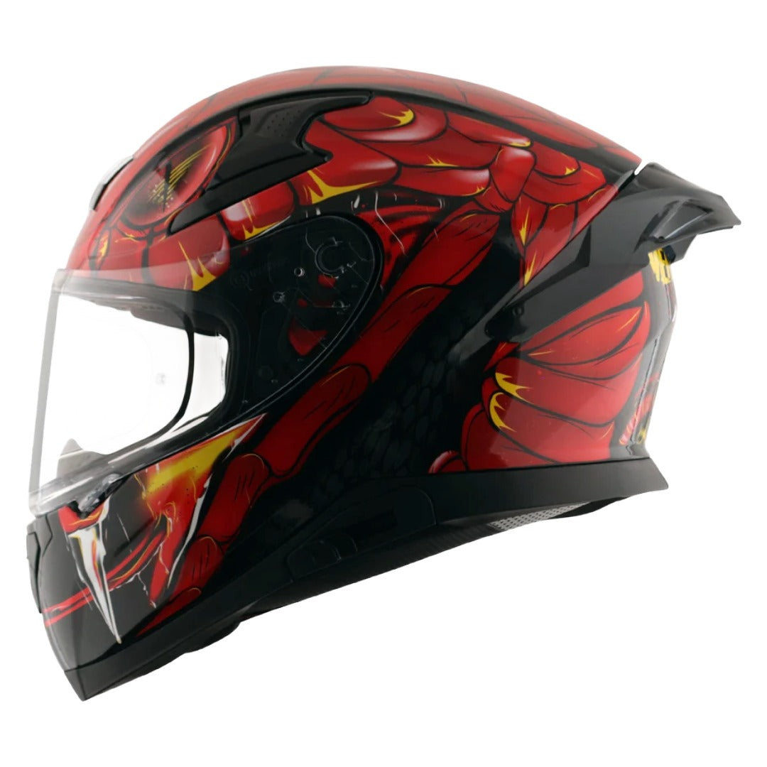 Axor Apex Venomous ISI ECE DOT Certified Full Face Dual Visor Helmet for Men and Women with Pinlock Fitted Outer Clear Visor and Inner Smoke Sun Visor