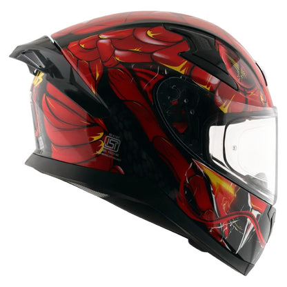 Axor Apex Venomous ISI ECE DOT Certified Full Face Dual Visor Helmet for Men and Women with Pinlock Fitted Outer Clear Visor and Inner Smoke Sun Visor