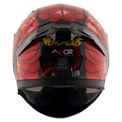 Axor Apex Venomous ISI ECE DOT Certified Full Face Dual Visor Helmet for Men and Women with Pinlock Fitted Outer Clear Visor and Inner Smoke Sun Visor