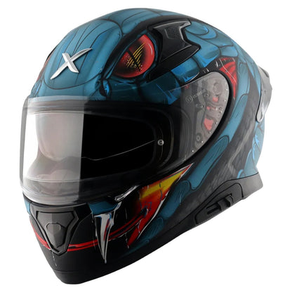Axor Apex Venomous ISI ECE DOT Certified Full Face Dual Visor Helmet for Men and Women with Pinlock Fitted Outer Clear Visor and Inner Smoke Sun Visor