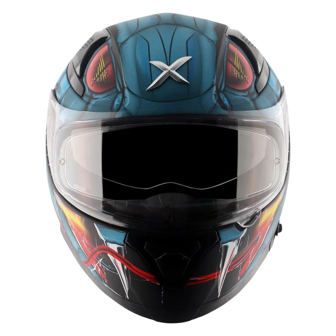 Axor Apex Venomous ISI ECE DOT Certified Full Face Dual Visor Helmet for Men and Women with Pinlock Fitted Outer Clear Visor and Inner Smoke Sun Visor