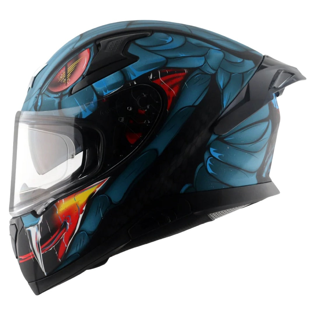 Axor Apex Venomous ISI ECE DOT Certified Full Face Dual Visor Helmet for Men and Women with Pinlock Fitted Outer Clear Visor and Inner Smoke Sun Visor