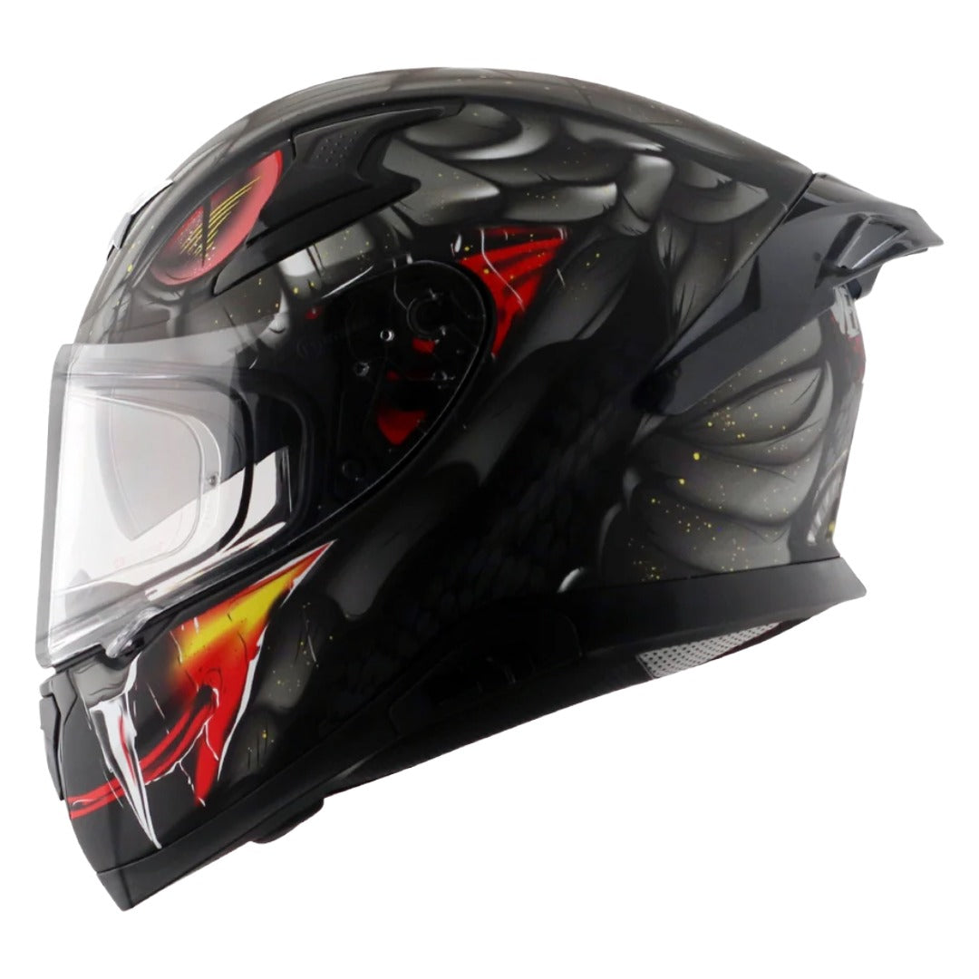Axor Apex Venomous ISI ECE DOT Certified Full Face Dual Visor Helmet for Men and Women with Pinlock Fitted Outer Clear Visor and Inner Smoke Sun Visor