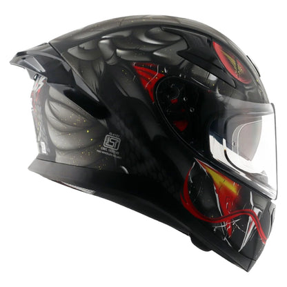 Axor Apex Venomous ISI ECE DOT Certified Full Face Dual Visor Helmet for Men and Women with Pinlock Fitted Outer Clear Visor and Inner Smoke Sun Visor