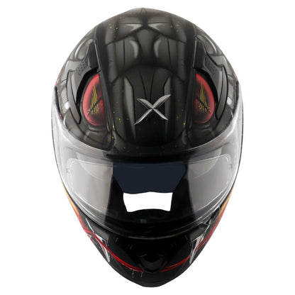 Axor Apex Venomous ISI ECE DOT Certified Full Face Dual Visor Helmet for Men and Women with Pinlock Fitted Outer Clear Visor and Inner Smoke Sun Visor