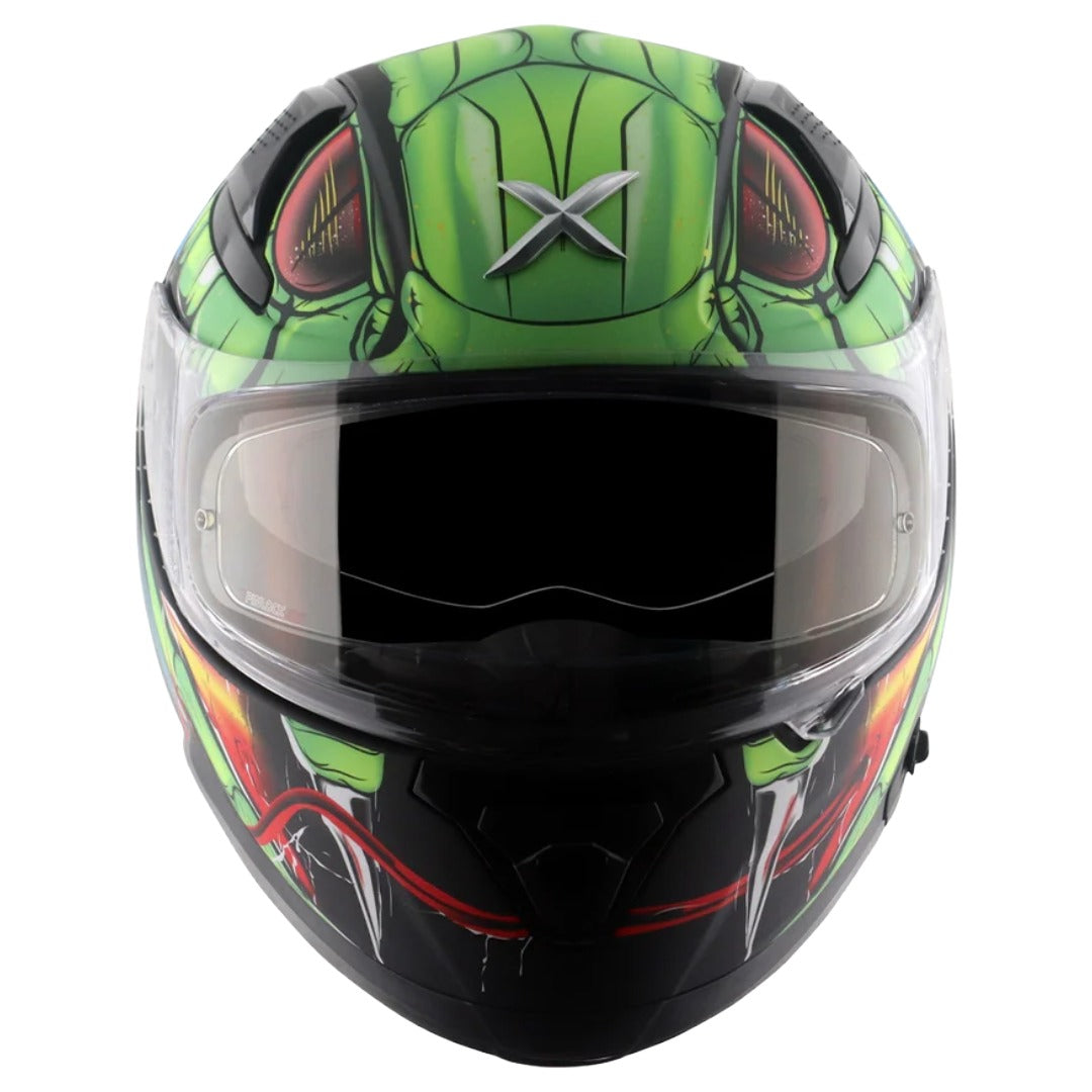 Axor Apex Venomous ISI ECE DOT Certified Full Face Dual Visor Helmet for Men and Women with Pinlock Fitted Outer Clear Visor and Inner Smoke Sun Visor