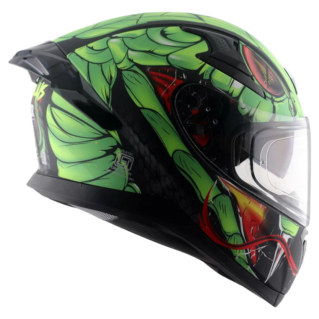 Axor Apex Venomous ISI ECE DOT Certified Full Face Dual Visor Helmet for Men and Women with Pinlock Fitted Outer Clear Visor and Inner Smoke Sun Visor