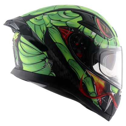 Axor Apex Venomous ISI ECE DOT Certified Full Face Dual Visor Helmet for Men and Women with Pinlock Fitted Outer Clear Visor and Inner Smoke Sun Visor