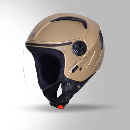 STUDDS Vogue ISI Certified Open Face Motorcycle Helmet for Men and Women with Clear Visor
