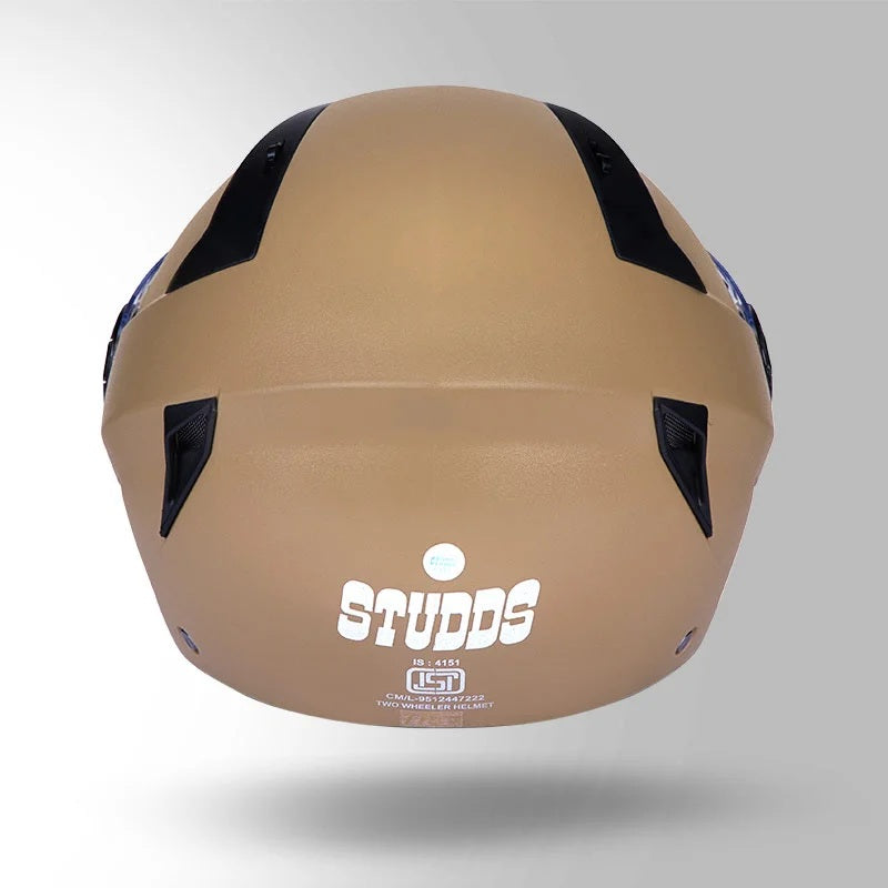 GUB STUDDS Vogue ISI Certified Open Face Motorcycle Helmet for Men and Women with Clear Visor