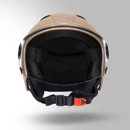 STUDDS Vogue ISI Certified Open Face Motorcycle Helmet for Men and Women with Clear Visor