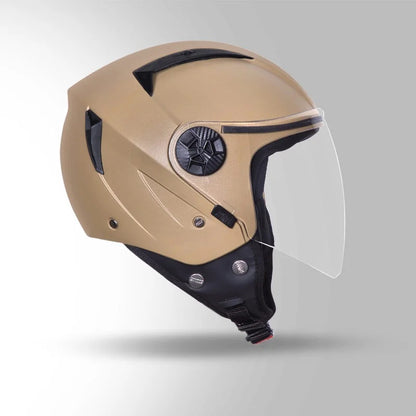 STUDDS Vogue ISI Certified Open Face Motorcycle Helmet for Men and Women with Clear Visor
