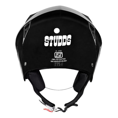 STUDDS Vogue ISI Certified Open Face Motorcycle Helmet for Men and Women with Clear Visor