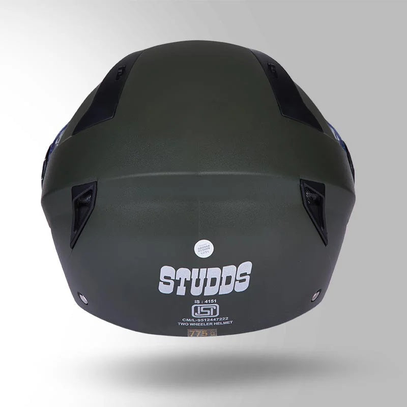 GUB STUDDS Vogue ISI Certified Open Face Motorcycle Helmet for Men and Women with Clear Visor