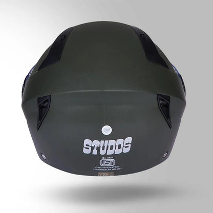 STUDDS Vogue ISI Certified Open Face Motorcycle Helmet for Men and Women with Clear Visor