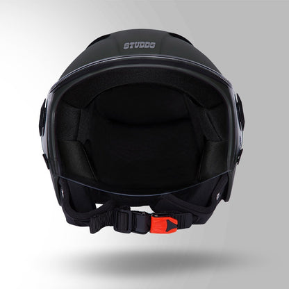 STUDDS Vogue ISI Certified Open Face Motorcycle Helmet for Men and Women with Clear Visor