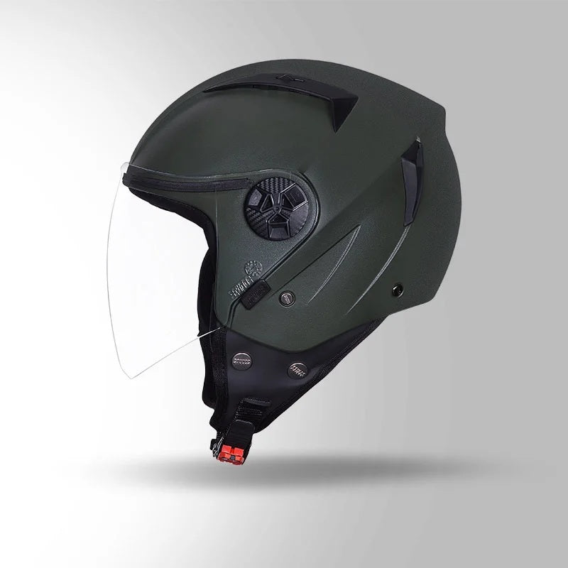 GUB STUDDS Vogue ISI Certified Open Face Motorcycle Helmet for Men and Women with Clear Visor