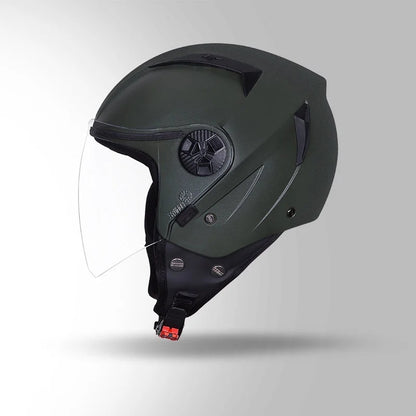 STUDDS Vogue ISI Certified Open Face Motorcycle Helmet for Men and Women with Clear Visor