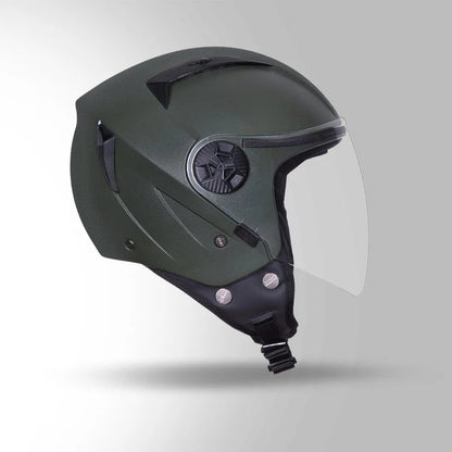 STUDDS Vogue ISI Certified Open Face Motorcycle Helmet for Men and Women with Clear Visor