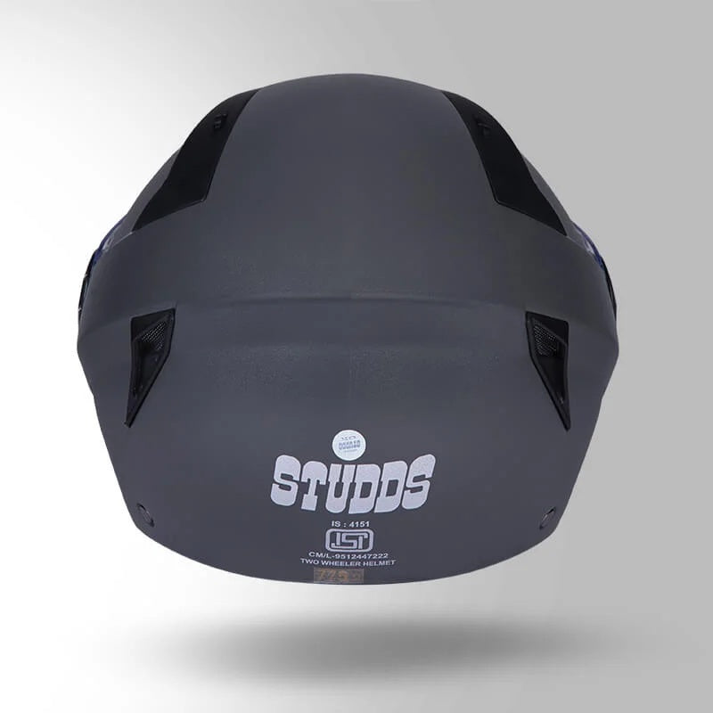 GUB STUDDS Vogue ISI Certified Open Face Motorcycle Helmet for Men and Women with Clear Visor