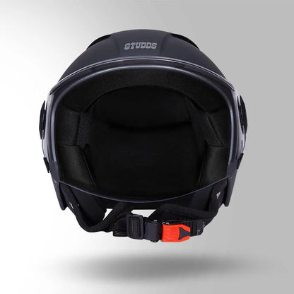 STUDDS Vogue ISI Certified Open Face Motorcycle Helmet for Men and Women with Clear Visor