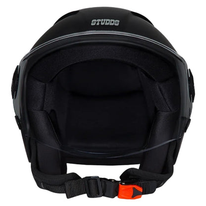STUDDS Vogue ISI Certified Open Face Motorcycle Helmet for Men and Women with Clear Visor