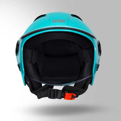 STUDDS Vogue ISI Certified Open Face Motorcycle Helmet for Men and Women with Clear Visor