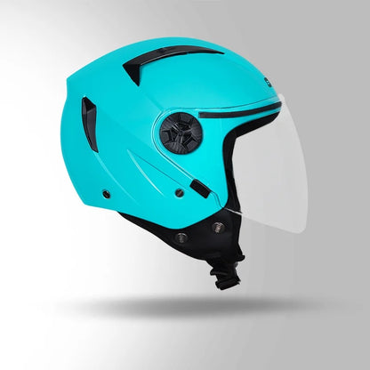 STUDDS Vogue ISI Certified Open Face Motorcycle Helmet for Men and Women with Clear Visor