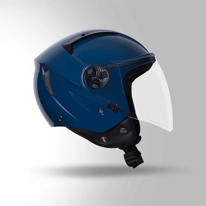 STUDDS Vogue ISI Certified Open Face Motorcycle Helmet for Men and Women with Clear Visor