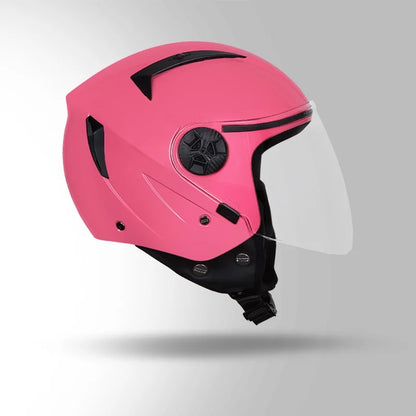 STUDDS Vogue ISI Certified Open Face Motorcycle Helmet for Men and Women with Clear Visor